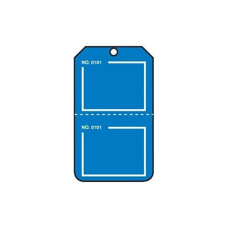 Accuform Safety Tags, Blank, Numbered, Perforated, Blue, 5.75in x 3.25in, PF-Cardstock, 25PK TPP221CTP